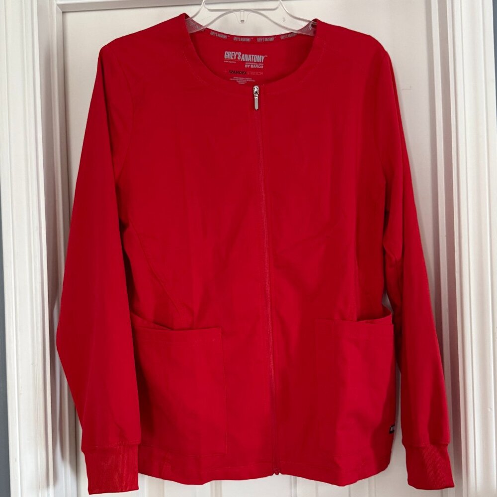 Grey's Anatomy Scrub Jacket, Red, Size M
